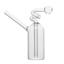 10.2" CLEAR RECYCLER GLASS WATER PIPE W STEM