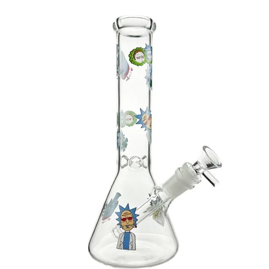 10" 4MM BEAKER WP RICK AND MORTY DESIGN ASST 10" 4MM BEAKER WP RICK AND MORTY DESIGN ASST