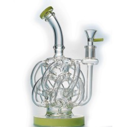 12" ATLANIS WATERPIPE DOUBLE GLOBE RECYLER DESIGN