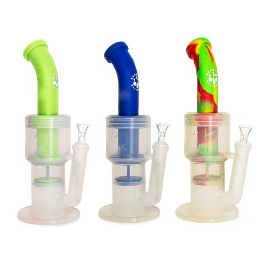 12" SILICONE WATERPIPE GLASS PERC