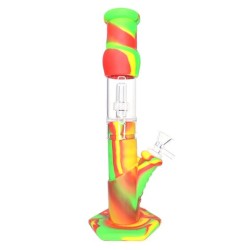 12" SILICONE WATERPIPE STRAIGHT TUBE W/ WINDOW PERC