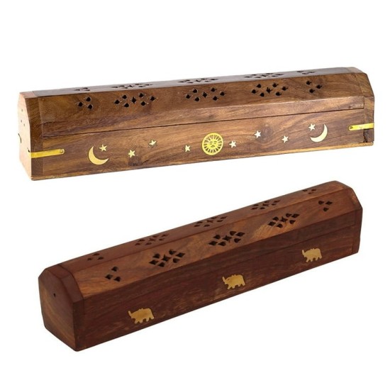12" STANDING WOOD ASH CATCHER INCENSE BURNER 1PC 12" STANDING WOOD ASH CATCHER INCENSE BURNER 1PC