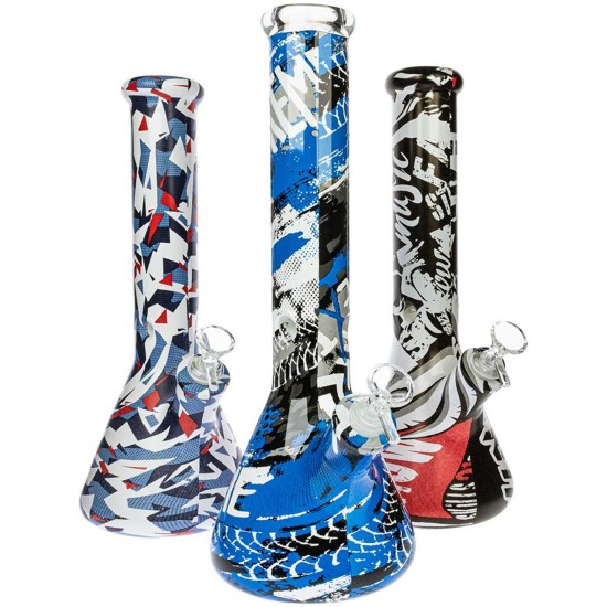 13" SILICONE BEAKER W/ PRINTED DESIGN 13" SILICONE BEAKER W/ PRINTED DESIGN