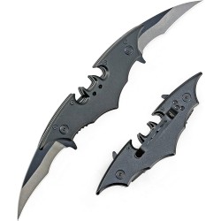 13.5" SKULL BAT DOUBLE KNIFE