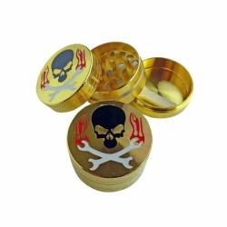 1.5" GRINDER GOLD TRIPLE SKULL 12/BX