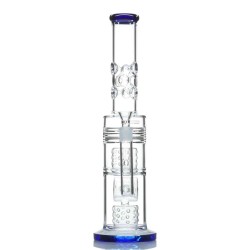 18" 5MM WATERPIPE DOUBLE PERC W/ SMALL DONUT AND GLOBE KR296-1