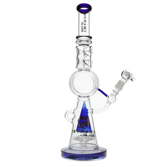 18" 7MM WATERPIPE TRIPLE PERC W/ SMALL DONUT K165 18" 7MM WATERPIPE TRIPLE PERC W/ SMALL DONUT K165
