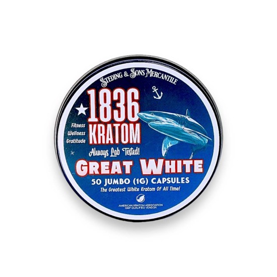 1836 KRATOM 1G CAPSULES 50CT - GREAT WHITE 1836 KRATOM 1G CAPSULES 50CT - GREAT WHITE
