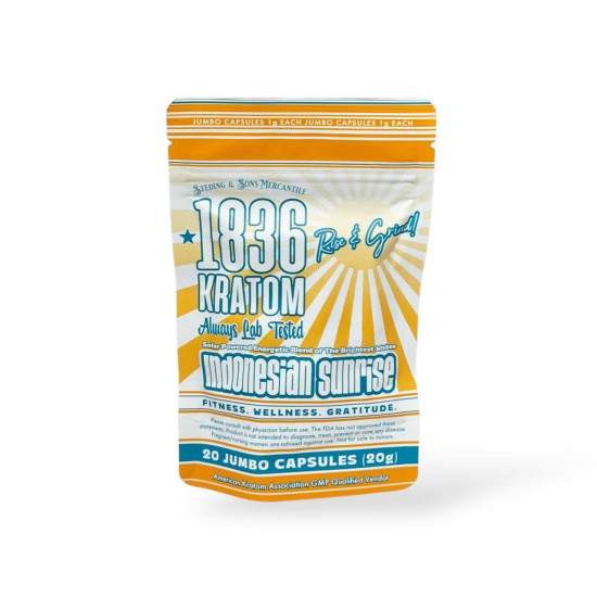 1836 KRATOM 1G CAPSULES 50CT - INDONESIAN SUNRISE 1836 KRATOM 1G CAPSULES 50CT - INDONESIAN SUNRISE