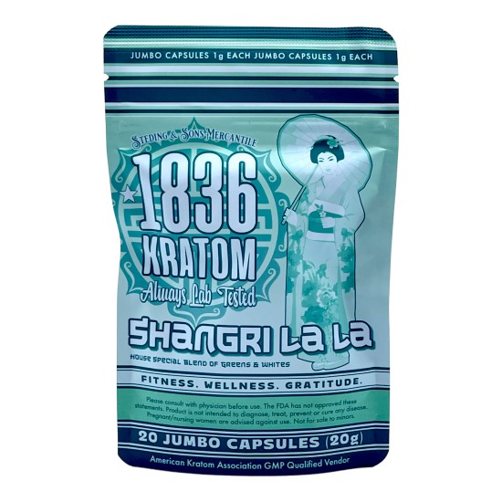 1836 KRATOM 1G CAPSULES 50CT - SHANGRI LA LA 1836 KRATOM 1G CAPSULES 50CT - SHANGRI LA LA