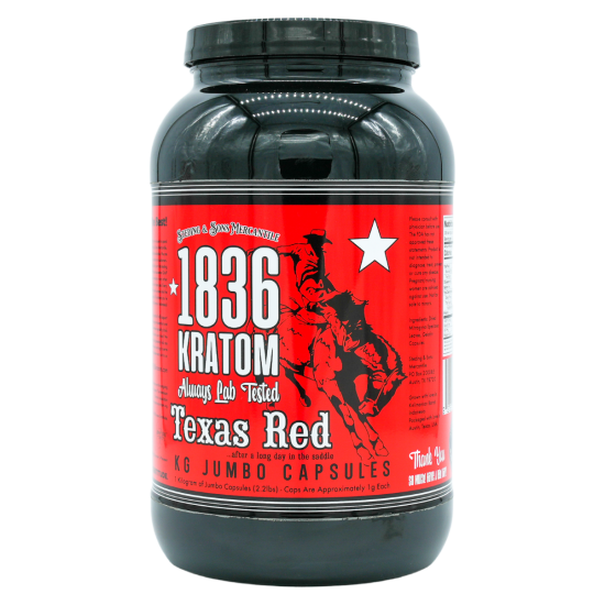 1836 KRATOM 1G CAPSULES 50CT - TEXAS RED 1836 KRATOM 1G CAPSULES 50CT - TEXAS RED