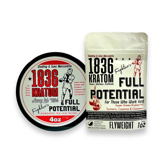 1836 KRATOM POWDERED TEA LEAF 1OZ - FIGHTER'S FULL POTENTIAL 1836 KRATOM POWDERED TEA LEAF 1OZ - FIGHTER'S FULL POTENTIAL