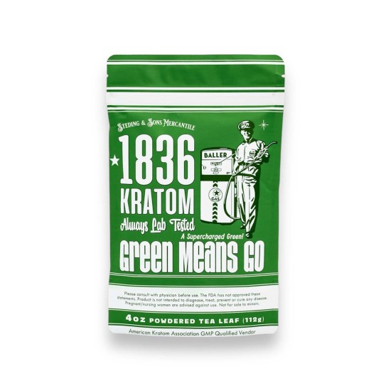1836 KRATOM POWDERED TEA LEAF 1OZ - GREEN MEANS GO 1836 KRATOM POWDERED TEA LEAF 1OZ - GREEN MEANS GO