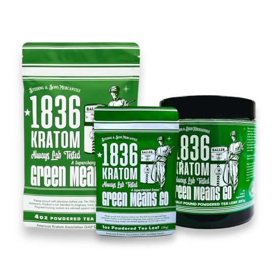1836 KRATOM POWDERED TEA LEAF 4OZ - GREEN MEANS GO 1836 KRATOM POWDERED TEA LEAF 4OZ - GREEN MEANS GO