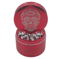 2" 4PC FANCY SKULL METALLIC GRINDER