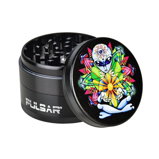 2.5" 4PC PSYCHDELIC SKULL METALLIC GRINDER 2.5" 4PC PSYCHDELIC SKULL METALLIC GRINDER