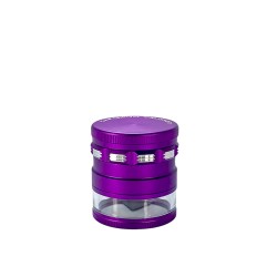 2.5" CHROMIUM CRUSHER CLEAR WINDOW 4PC GLASS GRINDER