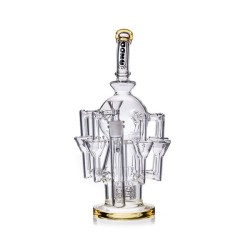 20" ATLANTIS GLASS WATERPIPE 8 PERC RECYCLER DESIGN