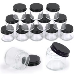 2OZ BLK TOP GLSS JAR 60ML12/BAG