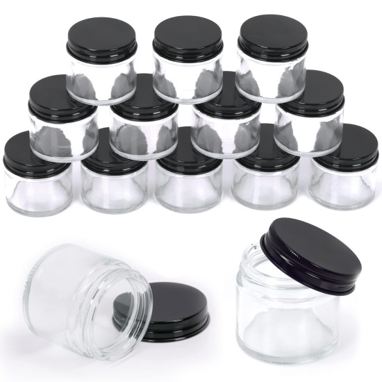 2OZ BLK TOP GLSS JAR 60ML12/BAG 2OZ BLK TOP GLSS JAR 60ML12/BAG