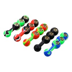 3" FLOWER SILICONE HAND PIPE 3PK