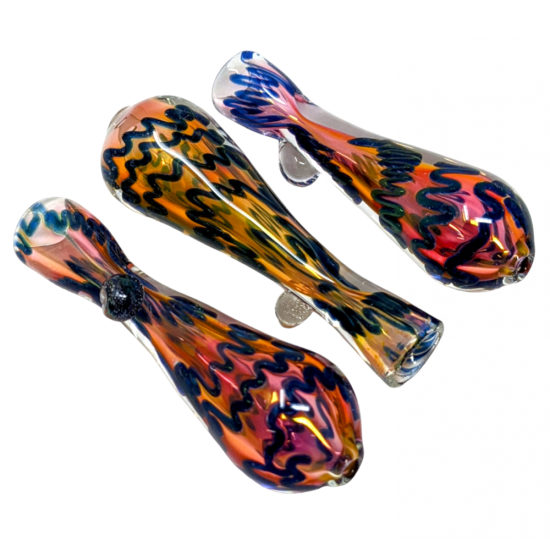 3" GOLD DIRCO FLATTED CHILLUM 5PC 3" GOLD DIRCO FLATTED CHILLUM 5PC