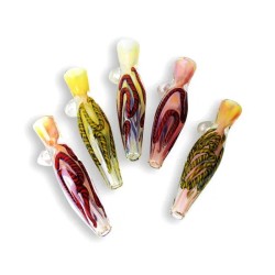 3" HAND CRAFTED TRIPLE BEE ART GOLDEN CHILLUM 1 PC