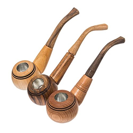 3" WOODEN HAND PIPE 3PK 3" WOODEN HAND PIPE 3PK