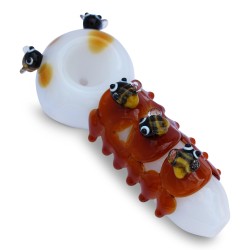 3.5" GLASS HAND PIPE WITH HONEY BEE 2PK