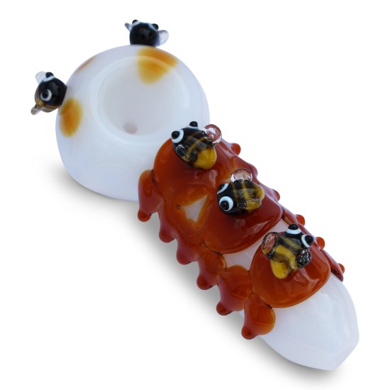 3.5" GLASS HAND PIPE WITH HONEY BEE 2PK 3.5" GLASS HAND PIPE WITH HONEY BEE 2PK