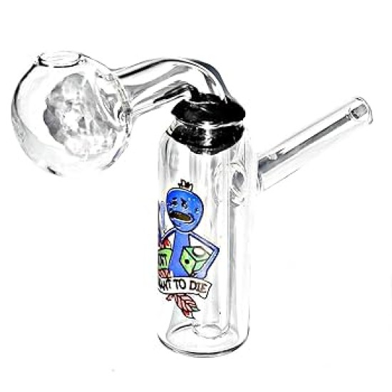 3.5" GLASSS OIL BURNER RICK MORT BUBBLER 3.5" GLASSS OIL BURNER RICK MORT BUBBLER