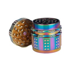 3.5"DICE ROLLER 4PC RAINBOW GRINDER 6/BX