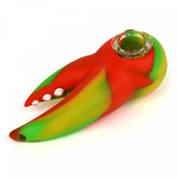 3.9" GLASS HAND PIPE W LOBSTER CLAW 2PK