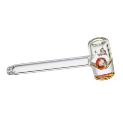 3.5-4" Glass Bat  I/O  w/Marble Silver Fumed 10PC/BG