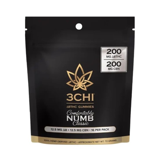 3CHI COMFORTABLY NUMB GUMMIES D8/200MG CBN/200MG 400MG TOTAL 3CHI COMFORTABLY NUMB GUMMIES D8/200MG CBN/200MG 400MG TOTAL