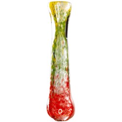 3" Glass Bat Frosted Rasta Tie Dye (KITGB02)