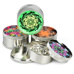 3PC MATTE METALLIC FANCY GRINDER ASSORTED COLORS