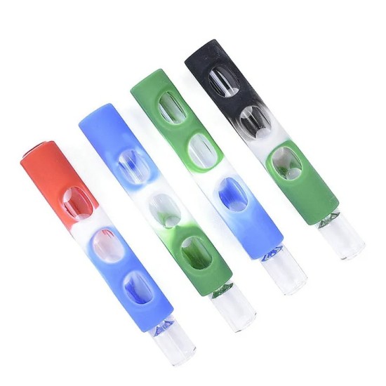 4" GLASS CHILLUM DBL GLASS 4" GLASS CHILLUM DBL GLASS