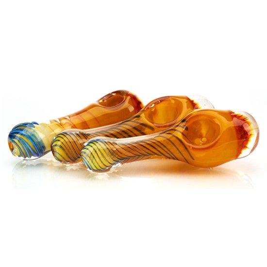 4" GLASS HAND PIPE - HONEYDEW DESIGN - SB2151 4" GLASS HAND PIPE - HONEYDEW DESIGN - SB2151