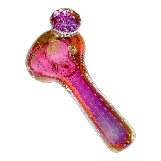 4" GOLD HINTED MILKY PINK & PURPLE DELUX HAND PIPES 2PK 4" GOLD HINTED MILKY PINK & PURPLE DELUX HAND PIPES 2PK
