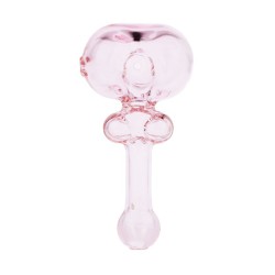 4" HEART SHAPE GLASS HAND PIPE