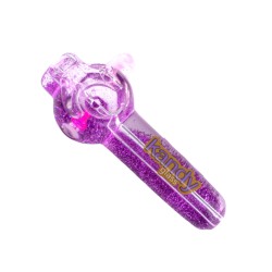 4" KANDY GLASS HANDPIPE W/ GLYCERIN & GLITTER