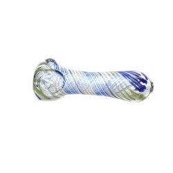 4" MILKY TUBE SWIRL ART FANCY HAND PIPE