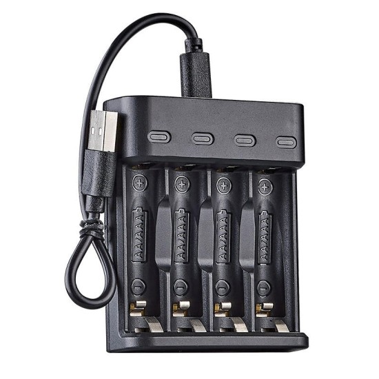 4 SLOTS SMART CHARGER WITH USB 4 SLOTS SMART CHARGER WITH USB