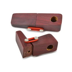 4" Wooden Pipe Red Square