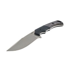 4.75" ALL BLACK FINISED BLADE & HANDLE W/ SILVER PRINT DESIGN KNIFE - 14205