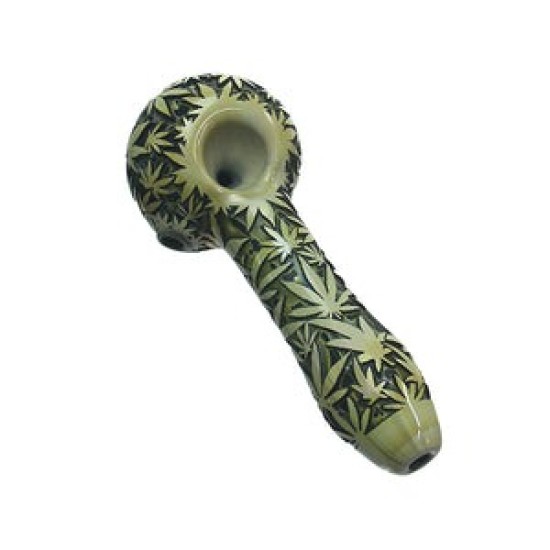 4.3" GLASS HAND PIPE W SAND BLASTED 4.3" GLASS HAND PIPE W SAND BLASTED