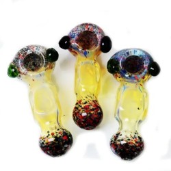 4.5" CARVED INSIDE & SILVER FUMED GLASS 2PK