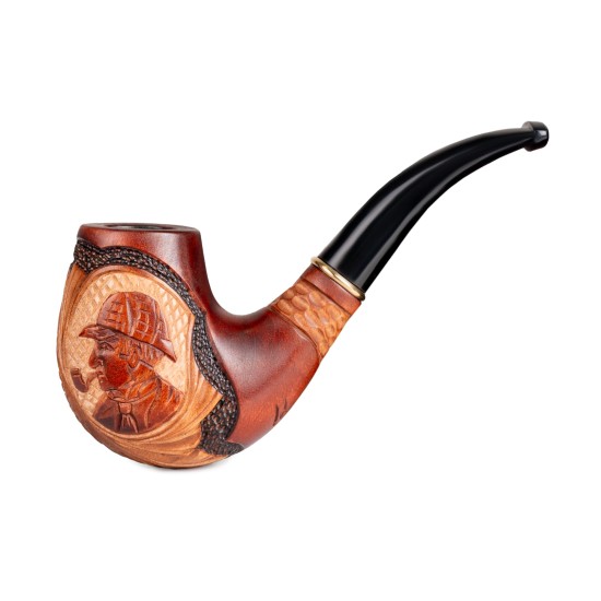 4.5" Wooden Sherlock Pipe w/box 4.5" Wooden Sherlock Pipe w/box