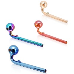 4.7" ELECTRIC PLATING COLOR GLASS HAND PIPE